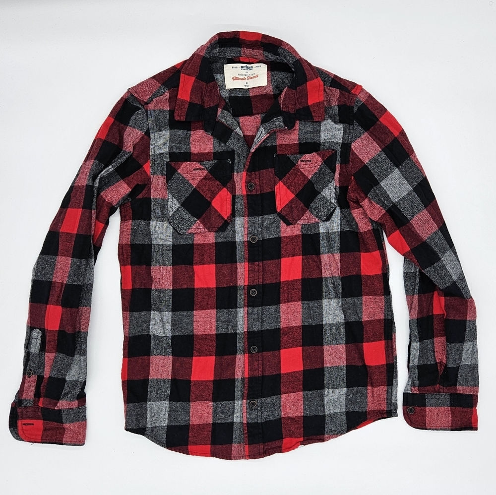 Urban Pipeline flannel shirt Boys XL Like New Red Black Gray